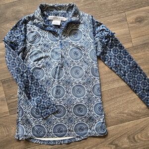 Gretchen Scott Pullover Women's Small‎ Jock Girl 1/2 Zip Breathable Green Pink